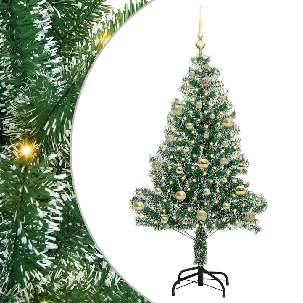 Vidaxx künstlicher Weihnachtsbaum Schnee geflochten mit LED-Licht 150 cm