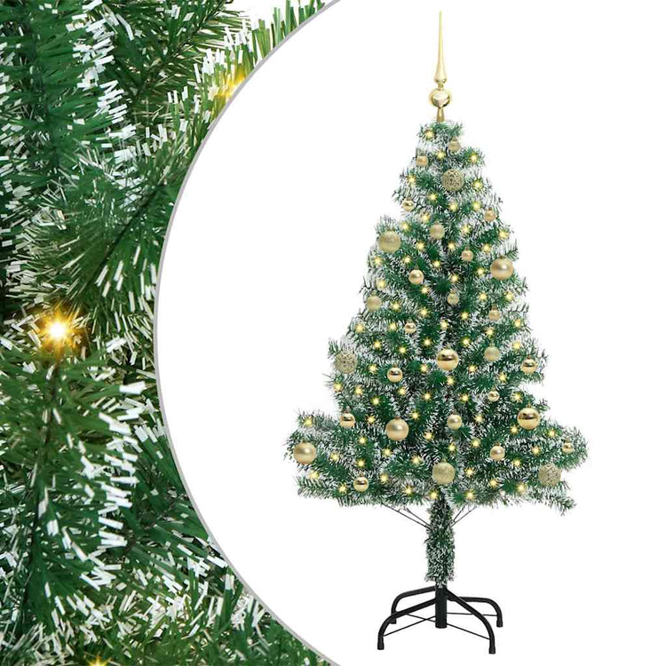 Vidaxx künstlicher Weihnachtsbaum Schnee geflochten mit LED-Licht 150 cm
