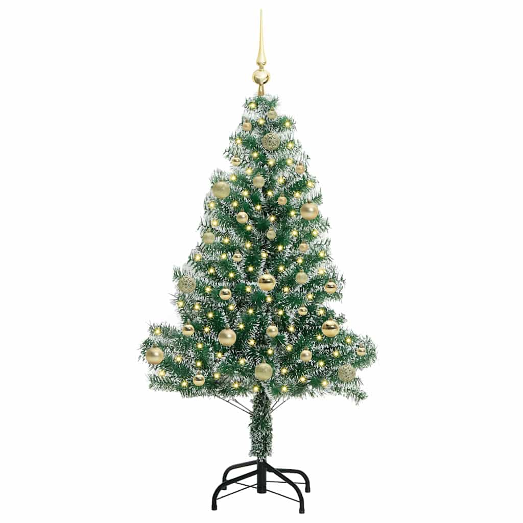 Vidaxx künstlicher Weihnachtsbaum Schnee geflochten mit LED-Licht 150 cm