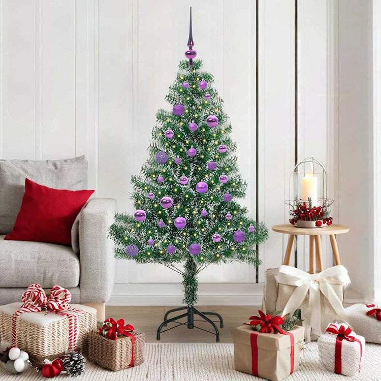 Vidaxx künstlicher Weihnachtsbaum Schnee geflochten mit LED-Licht 150 cm