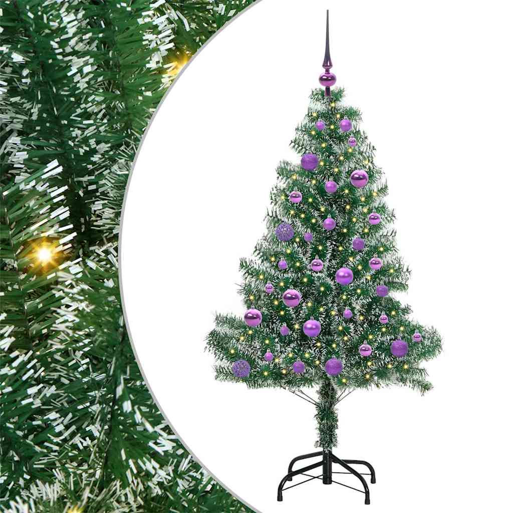 Vidaxx künstlicher Weihnachtsbaum Schnee geflochten mit LED-Licht 150 cm