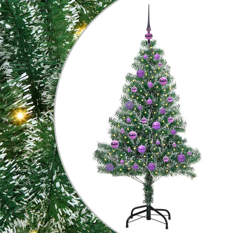Vidaxx künstlicher Weihnachtsbaum Schnee geflochten mit LED-Licht 150 cm