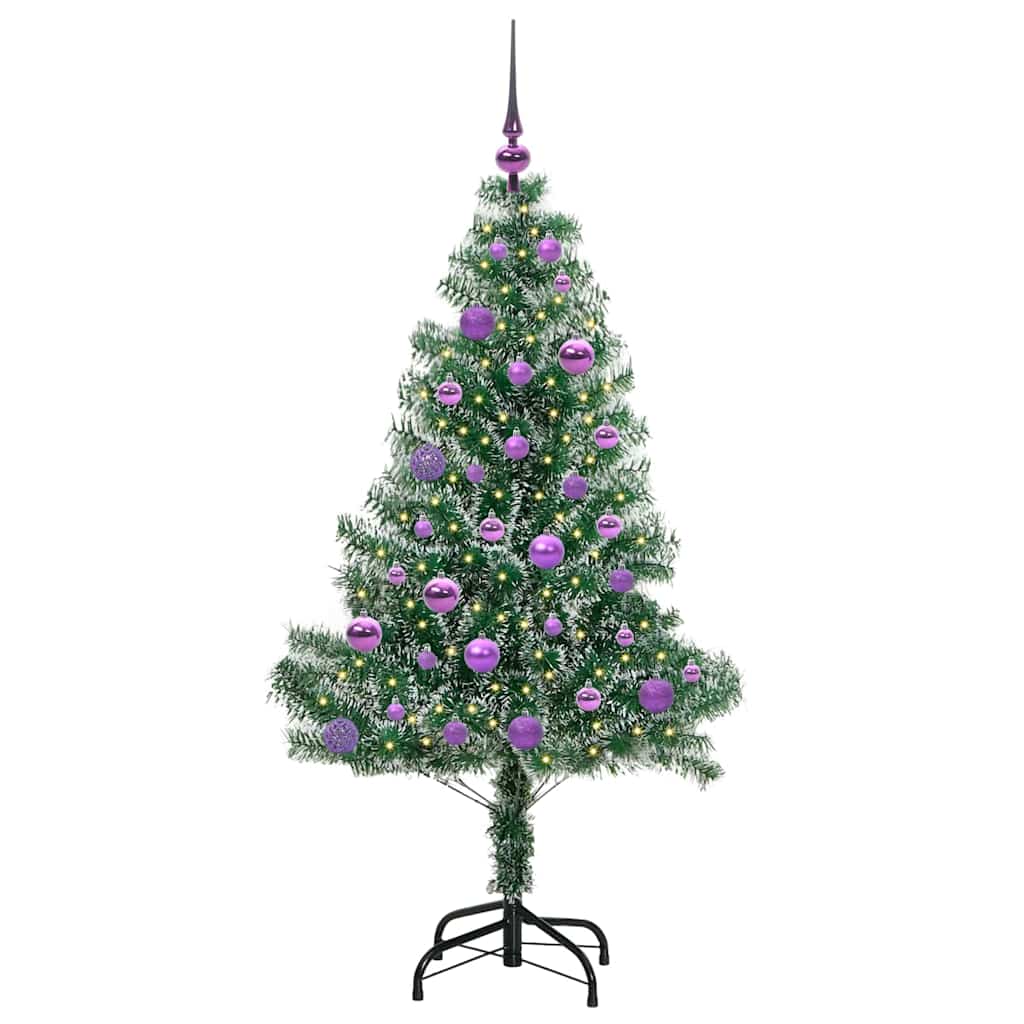 Vidaxx künstlicher Weihnachtsbaum Schnee geflochten mit LED-Licht 150 cm