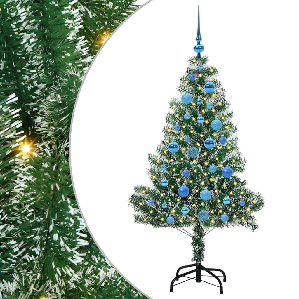 Vidaxx künstlicher Weihnachtsbaum Schnee geflochten mit LED-Licht 150 cm
