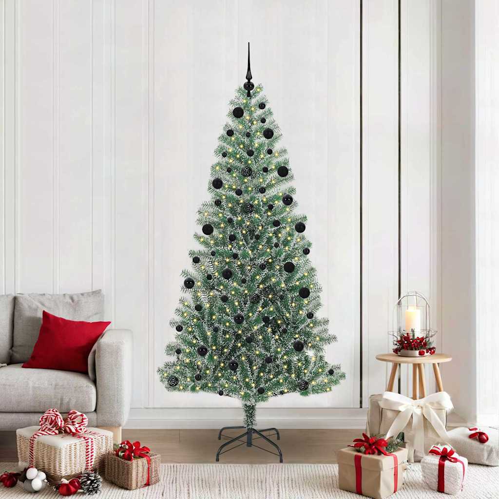 Vidaxx künstlicher Weihnachtsbaum Schnee geflochten mit LED-Licht 210 cm
