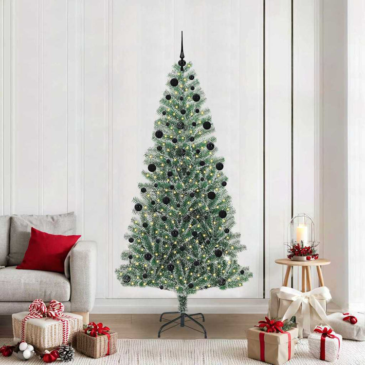 Vidaxx künstlicher Weihnachtsbaum Schnee geflochten mit LED-Licht 210 cm