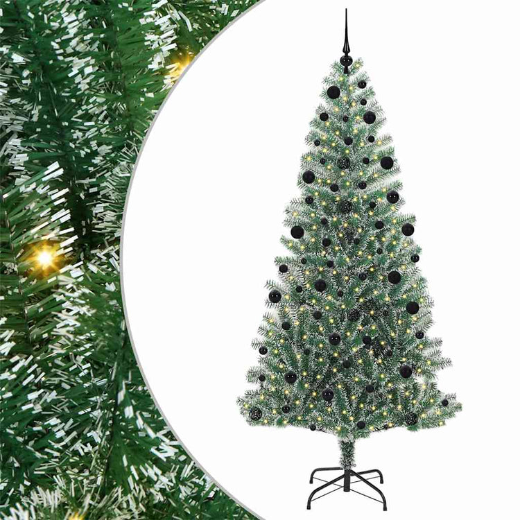 Vidaxx künstlicher Weihnachtsbaum Schnee geflochten mit LED-Licht 210 cm