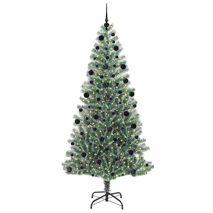 Vidaxx künstlicher Weihnachtsbaum Schnee geflochten mit LED-Licht 210 cm