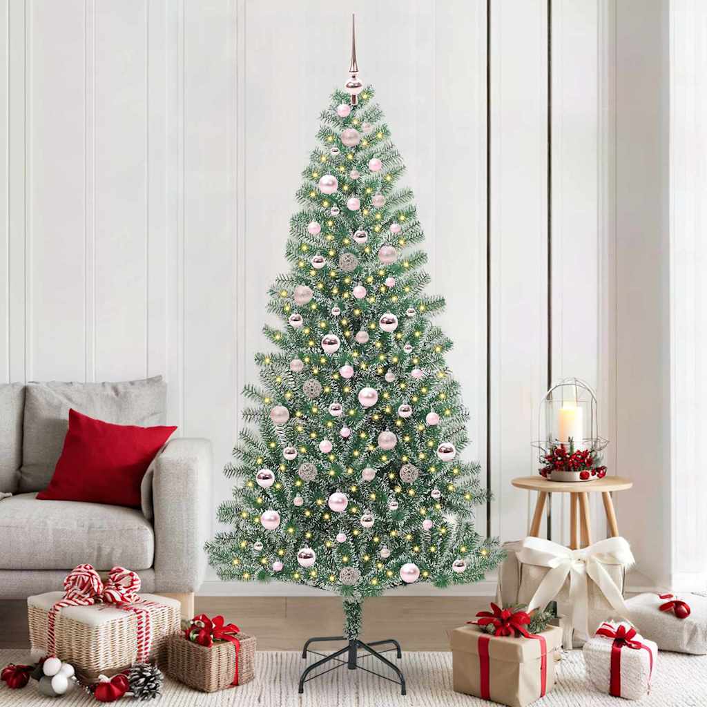 Vidaxx künstlicher Weihnachtsbaum Schnee geflochten mit LED-Licht 210 cm
