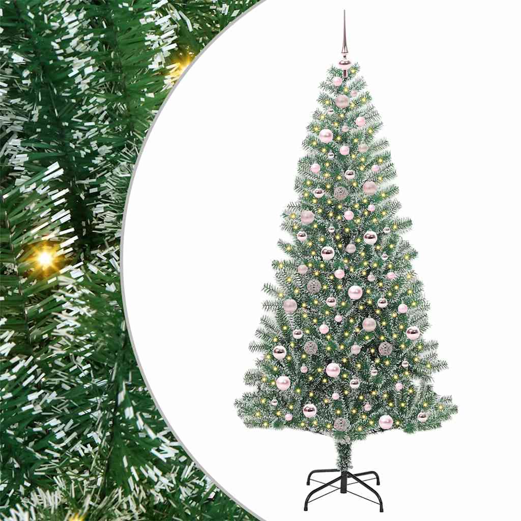 Vidaxx künstlicher Weihnachtsbaum Schnee geflochten mit LED-Licht 210 cm