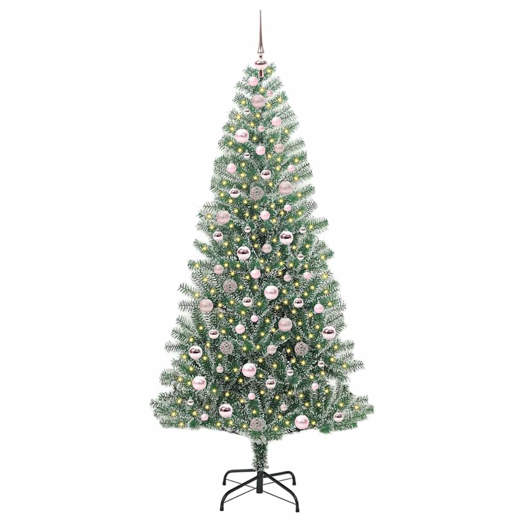Vidaxx künstlicher Weihnachtsbaum Schnee geflochten mit LED-Licht 210 cm