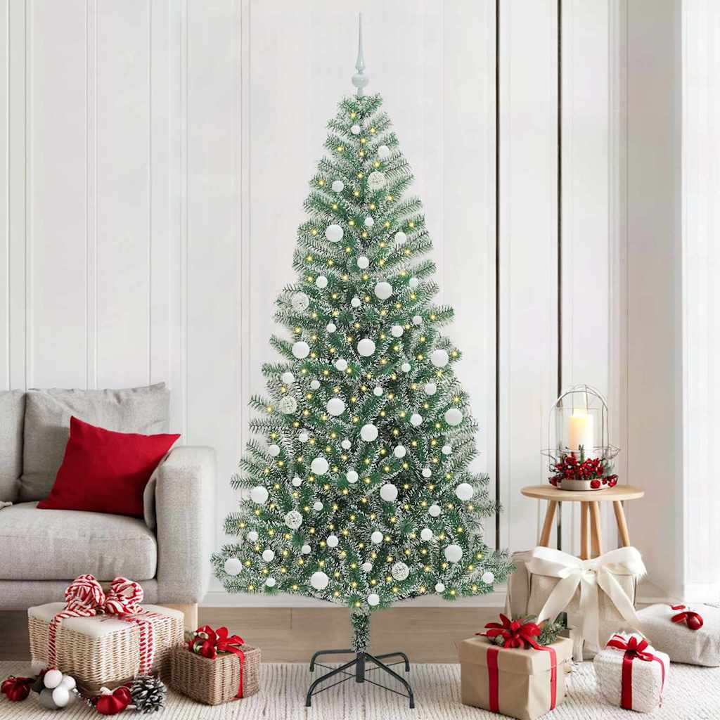 Vidaxx künstlicher Weihnachtsbaum Schnee geflochten mit LED-Licht 210 cm