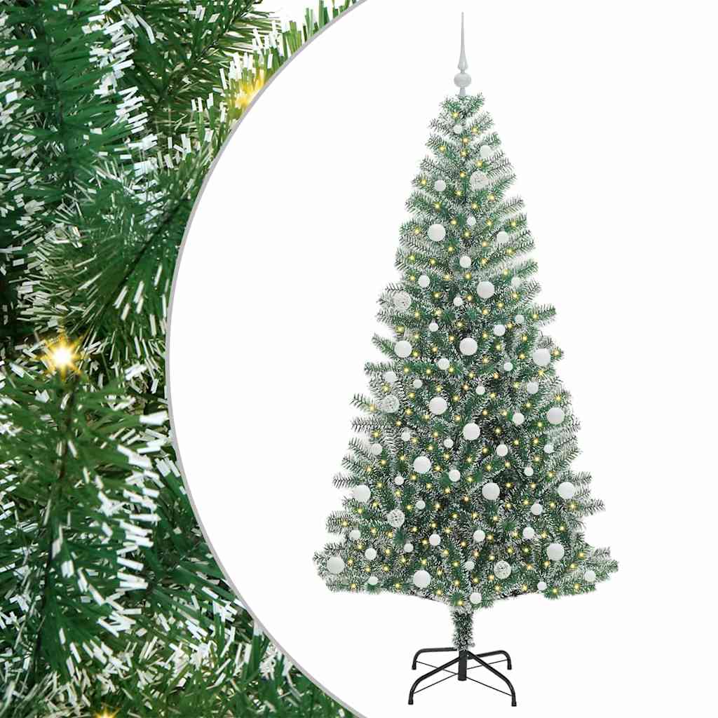 Vidaxx künstlicher Weihnachtsbaum Schnee geflochten mit LED-Licht 210 cm