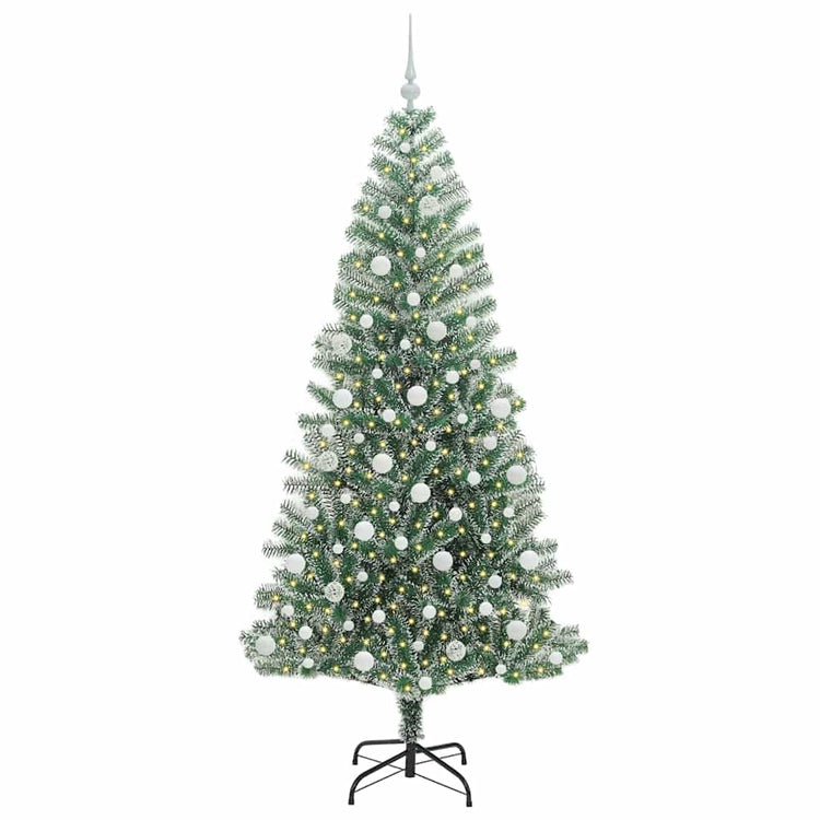 Vidaxx künstlicher Weihnachtsbaum Schnee geflochten mit LED-Licht 210 cm