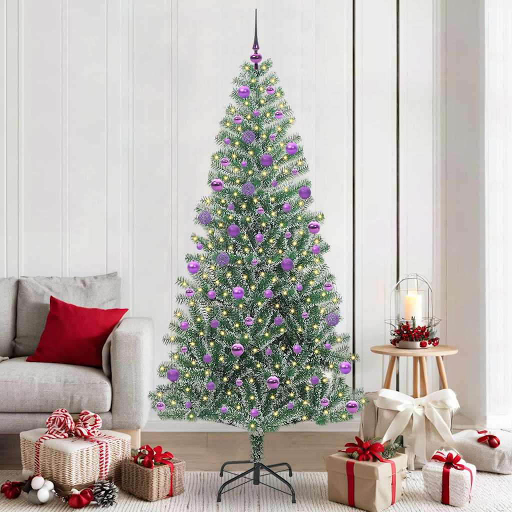 Vidaxx künstlicher Weihnachtsbaum Schnee geflochten mit LED-Licht 210 cm
