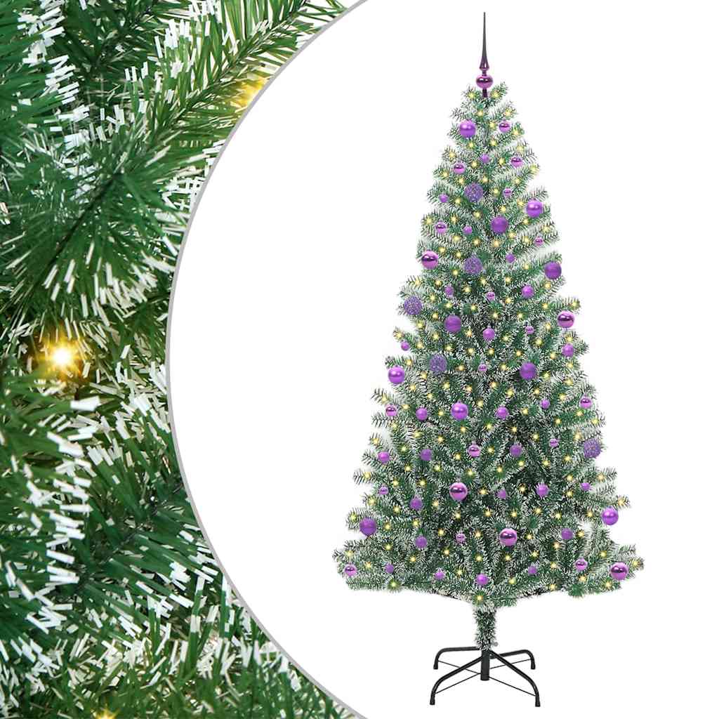 Vidaxx künstlicher Weihnachtsbaum Schnee geflochten mit LED-Licht 210 cm
