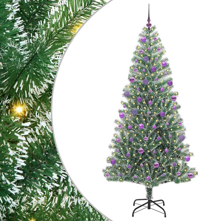 Vidaxx künstlicher Weihnachtsbaum Schnee geflochten mit LED-Licht 210 cm