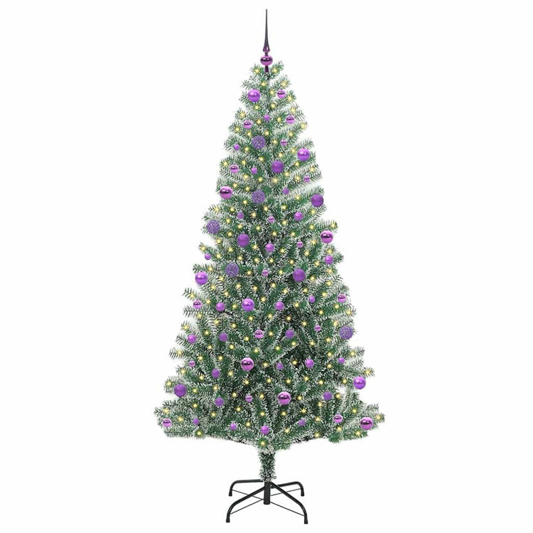 Vidaxx künstlicher Weihnachtsbaum Schnee geflochten mit LED-Licht 210 cm