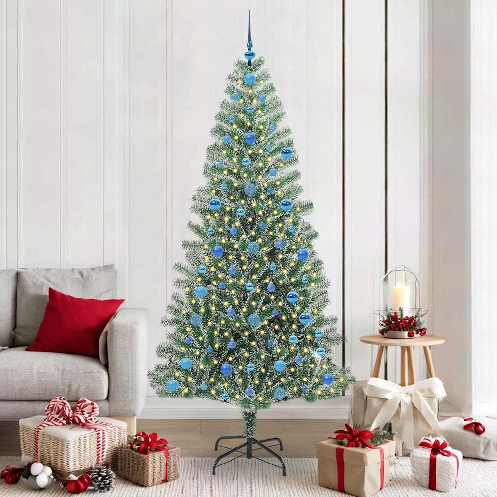 Vidaxx künstlicher Weihnachtsbaum Schnee geflochten mit LED-Licht 210 cm