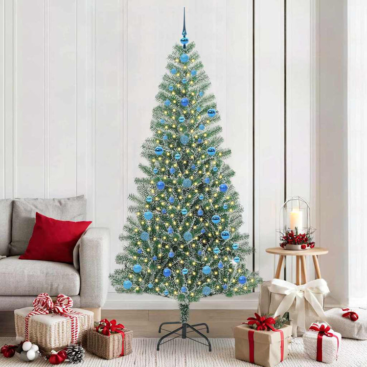 Vidaxx künstlicher Weihnachtsbaum Schnee geflochten mit LED-Licht 210 cm