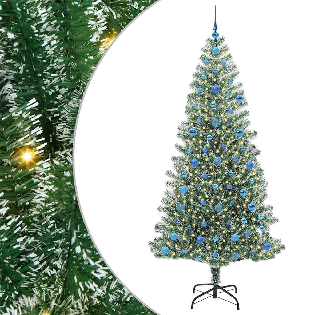 Vidaxx künstlicher Weihnachtsbaum Schnee geflochten mit LED-Licht 210 cm