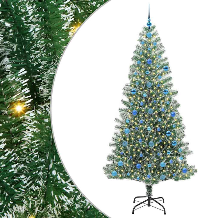 Vidaxx künstlicher Weihnachtsbaum Schnee geflochten mit LED-Licht 210 cm