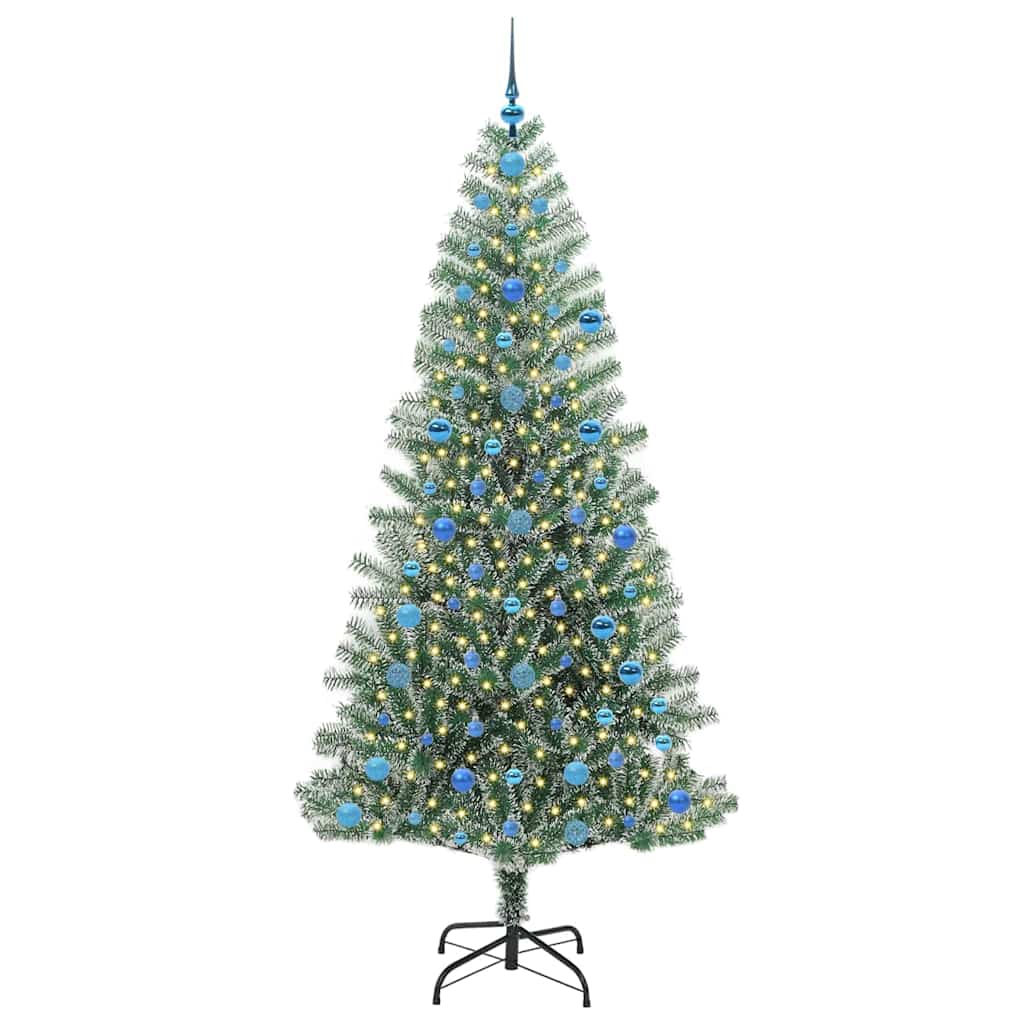 Vidaxx künstlicher Weihnachtsbaum Schnee geflochten mit LED-Licht 210 cm