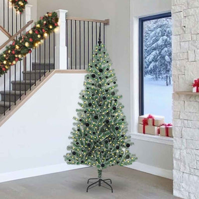 Vidaxx künstlicher Weihnachtsbaum Schnee geflochten mit LED-Licht 240 cm