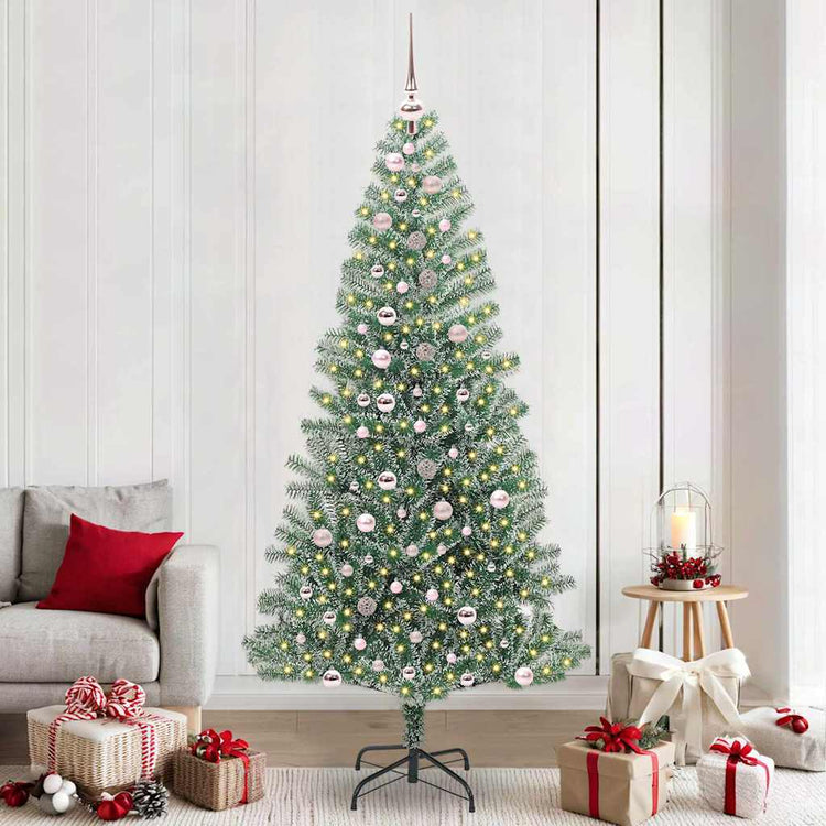 Vidaxx künstlicher Weihnachtsbaum Schnee geflochten mit LED-Licht 240 cm