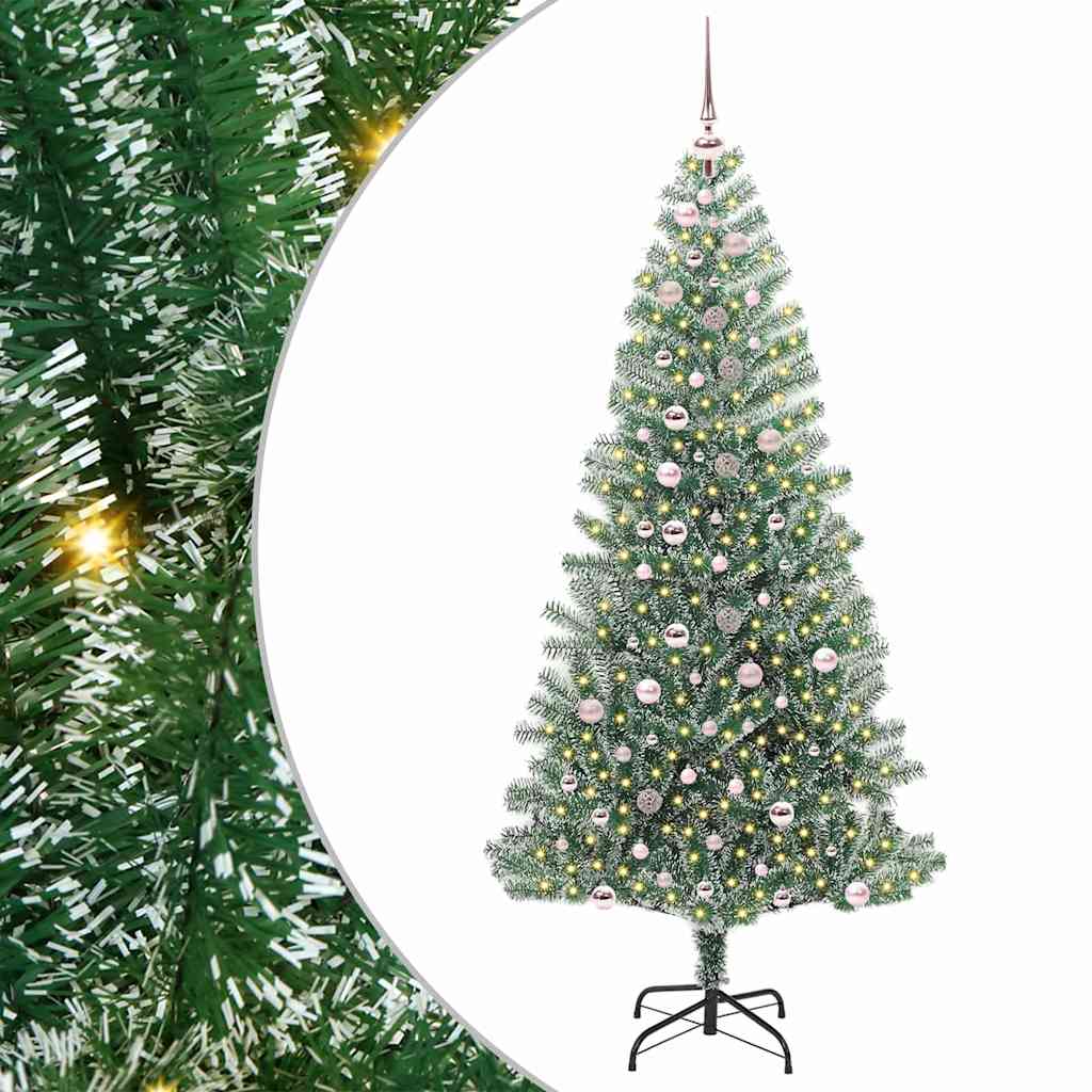 Vidaxx künstlicher Weihnachtsbaum Schnee geflochten mit LED-Licht 240 cm