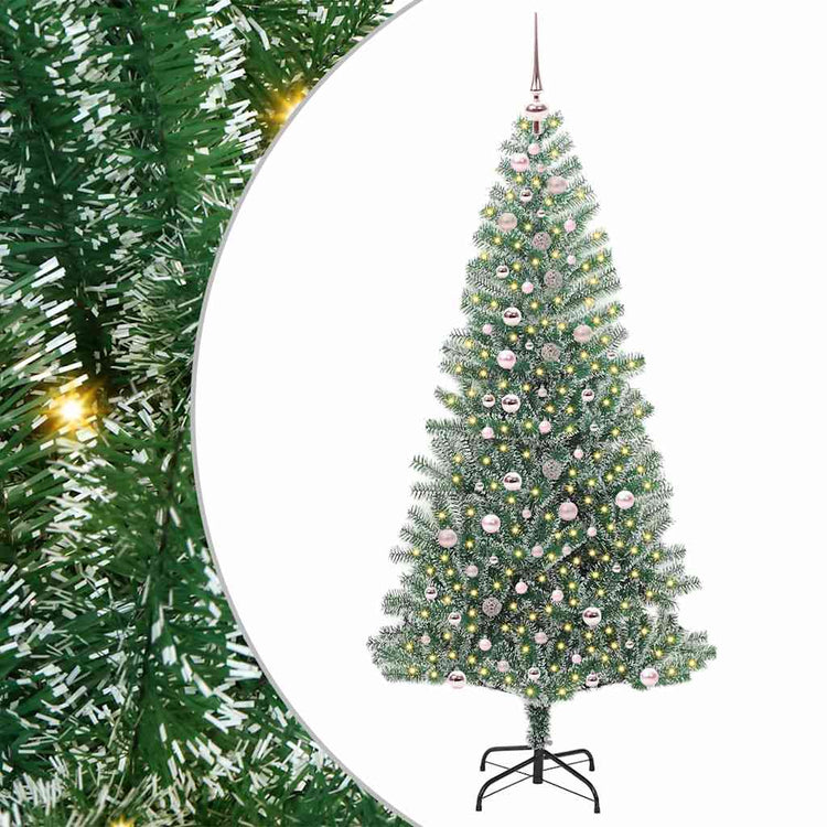 Vidaxx künstlicher Weihnachtsbaum Schnee geflochten mit LED-Licht 240 cm