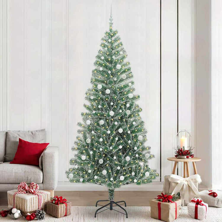 Vidaxx künstlicher Weihnachtsbaum Schnee geflochten mit LED-Licht 240 cm