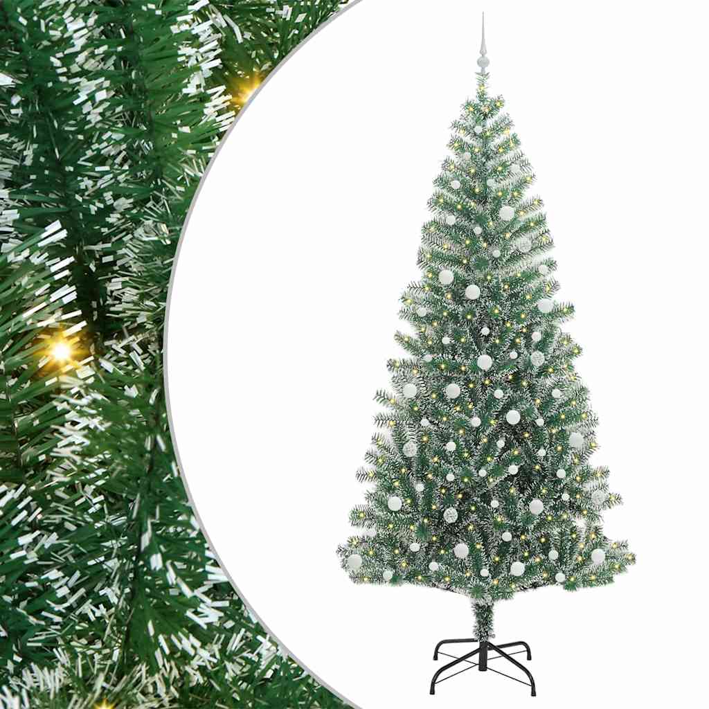 Vidaxx künstlicher Weihnachtsbaum Schnee geflochten mit LED-Licht 240 cm