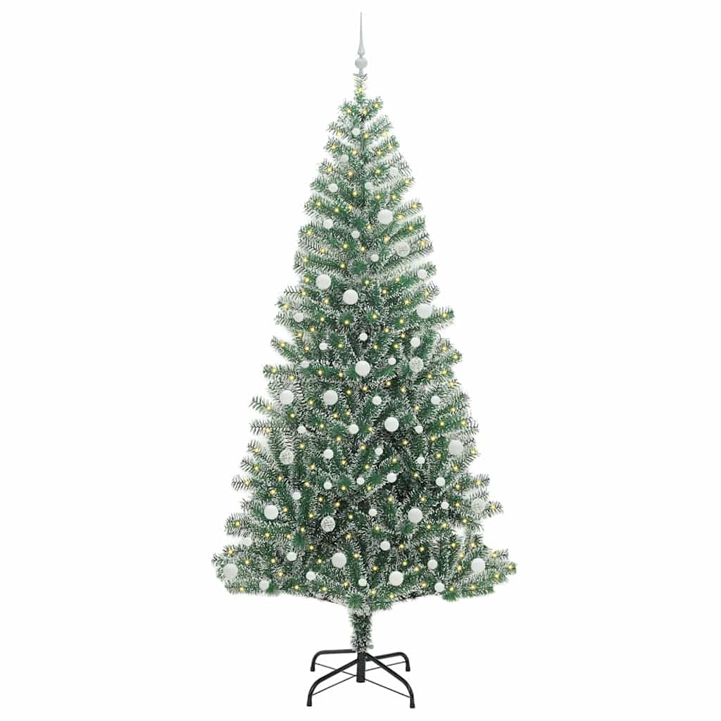 Vidaxx künstlicher Weihnachtsbaum Schnee geflochten mit LED-Licht 240 cm