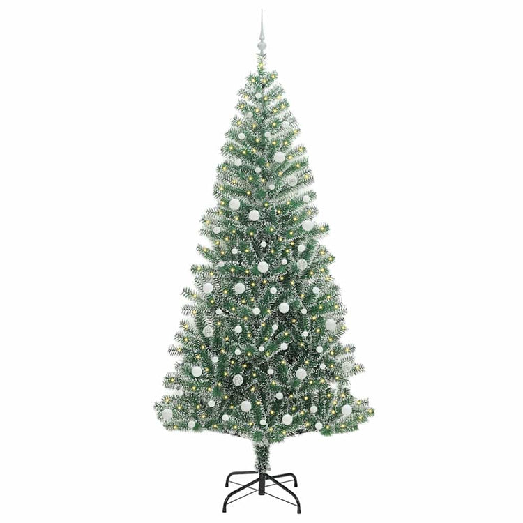 Vidaxx künstlicher Weihnachtsbaum Schnee geflochten mit LED-Licht 240 cm