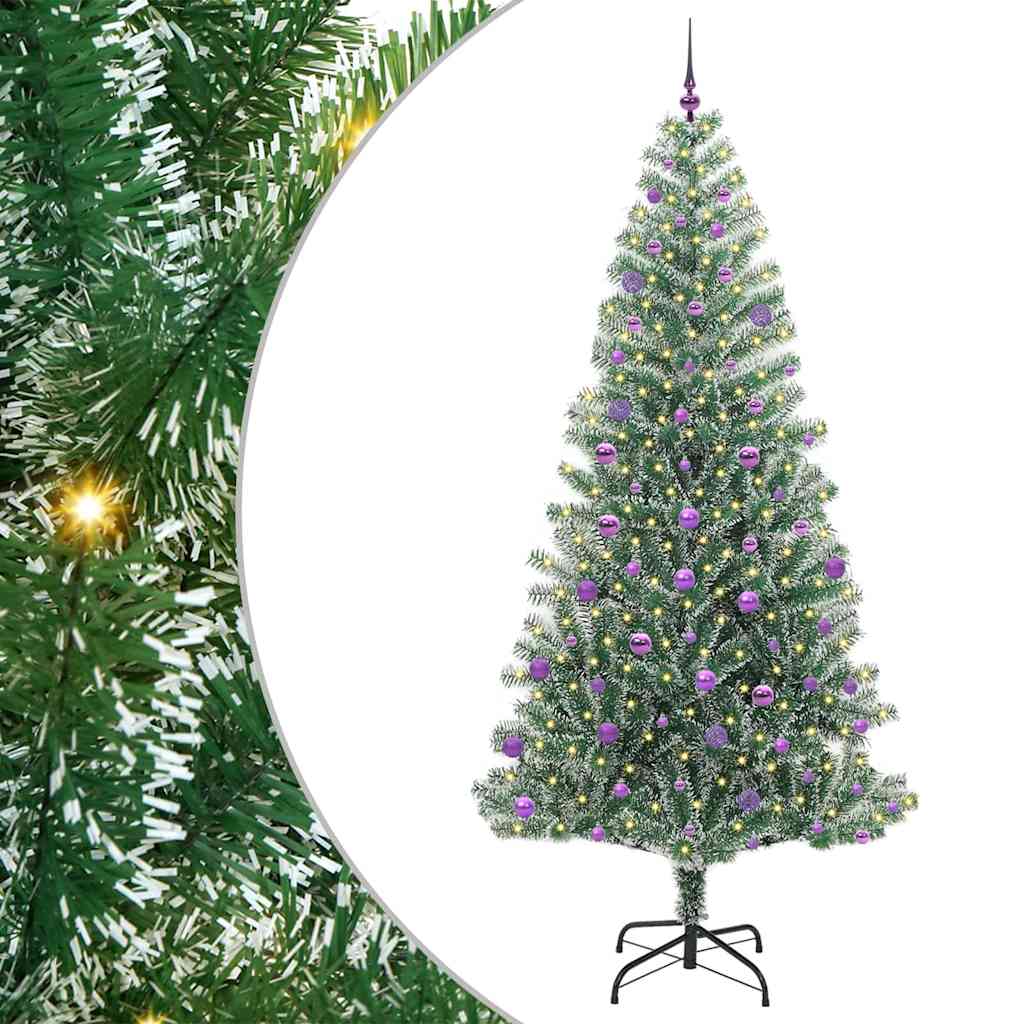 Vidaxx künstlicher Weihnachtsbaum Schnee geflochten mit LED-Licht 240 cm