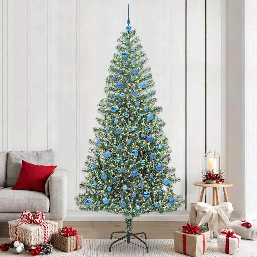 Vidaxx künstlicher Weihnachtsbaum Schnee geflochten mit LED-Licht 240 cm