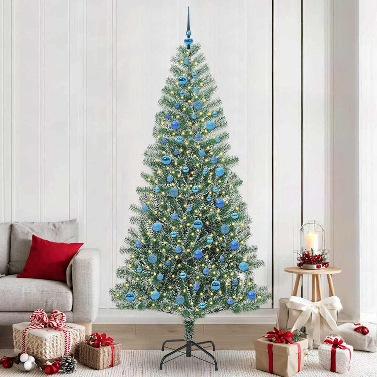 Vidaxx künstlicher Weihnachtsbaum Schnee geflochten mit LED-Licht 240 cm