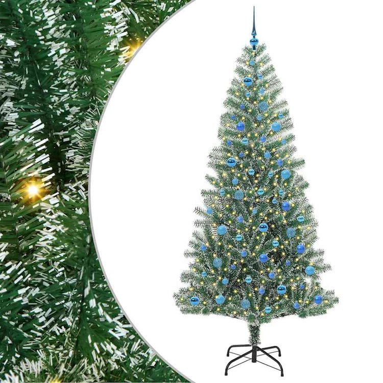 Vidaxx künstlicher Weihnachtsbaum Schnee geflochten mit LED-Licht 240 cm
