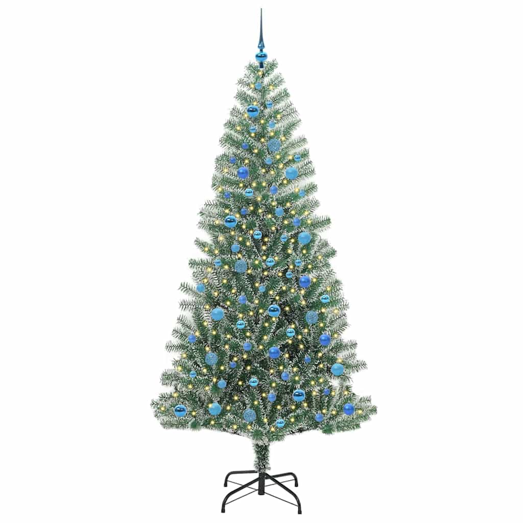 Vidaxx künstlicher Weihnachtsbaum Schnee geflochten mit LED-Licht 240 cm