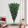 VidaXL umgedrehter künstlicher Weihnachtsbaum mit Kugelset grün 210 cm PVC