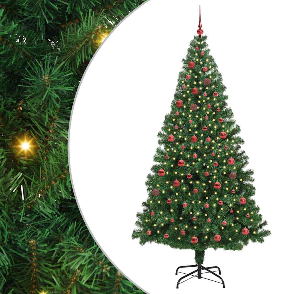 Vidaxx künstlicher Weihnachtsbaum grün 210 cm PVC und Stahl und Kunststoff