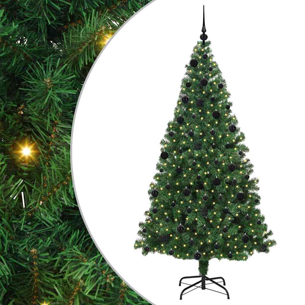 Vidaxx künstlicher Weihnachtsbaum grün 210 cm PVC und Stahl und Kunststoff