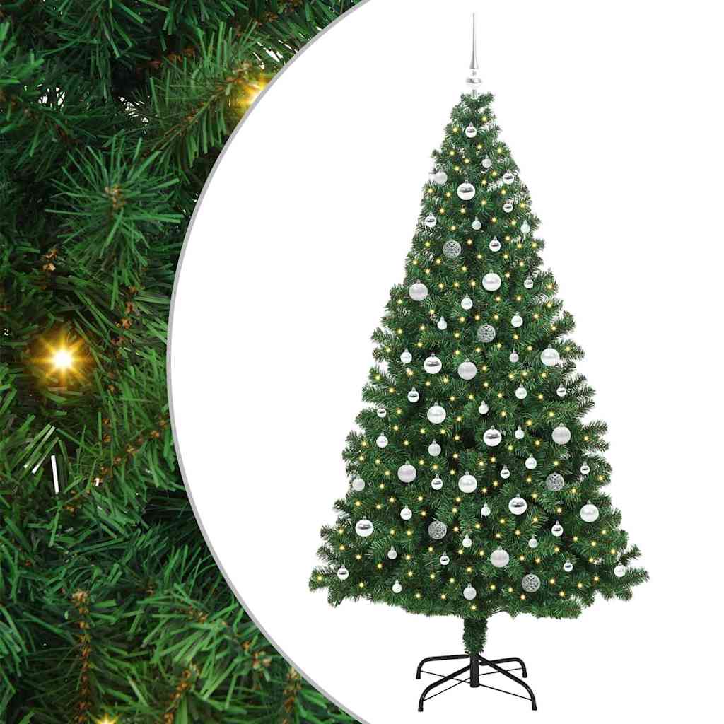 Vidaxx künstlicher Weihnachtsbaum grün 210 cm PVC und Stahl und Kunststoff