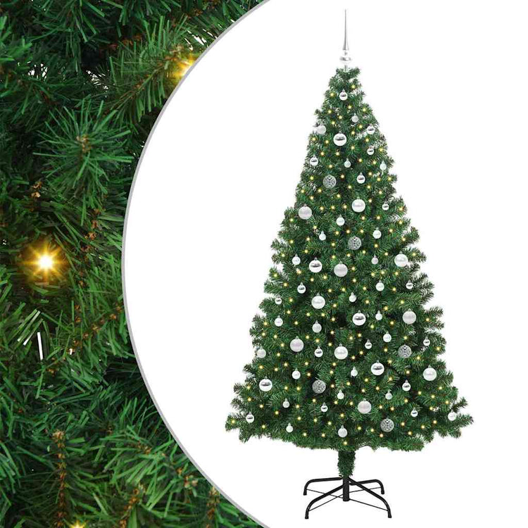 Vidaxx künstlicher Weihnachtsbaum grün 210 cm PVC und Stahl und Kunststoff