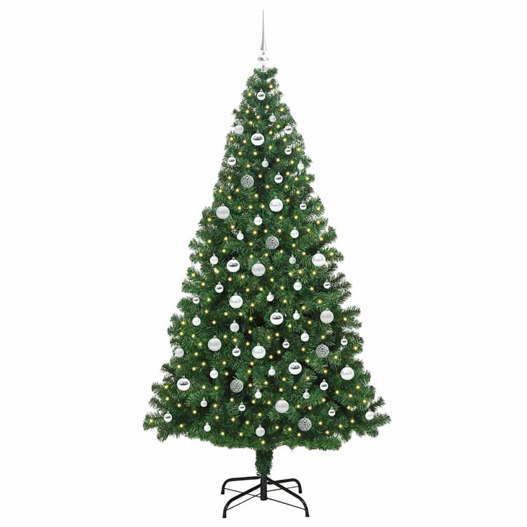 Vidaxx künstlicher Weihnachtsbaum grün 210 cm PVC und Stahl und Kunststoff