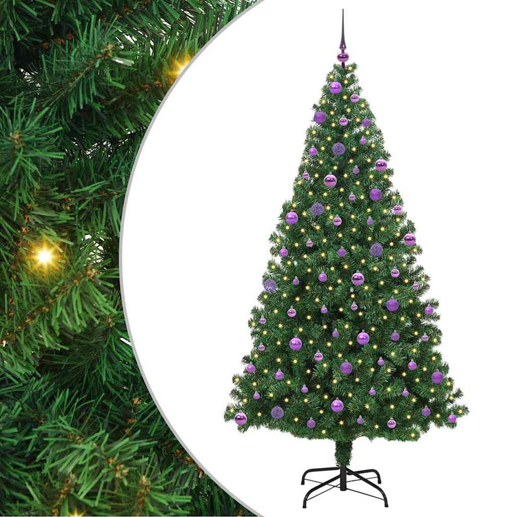 Vidaxx künstlicher Weihnachtsbaum grün 210 cm PVC und Stahl und Kunststoff
