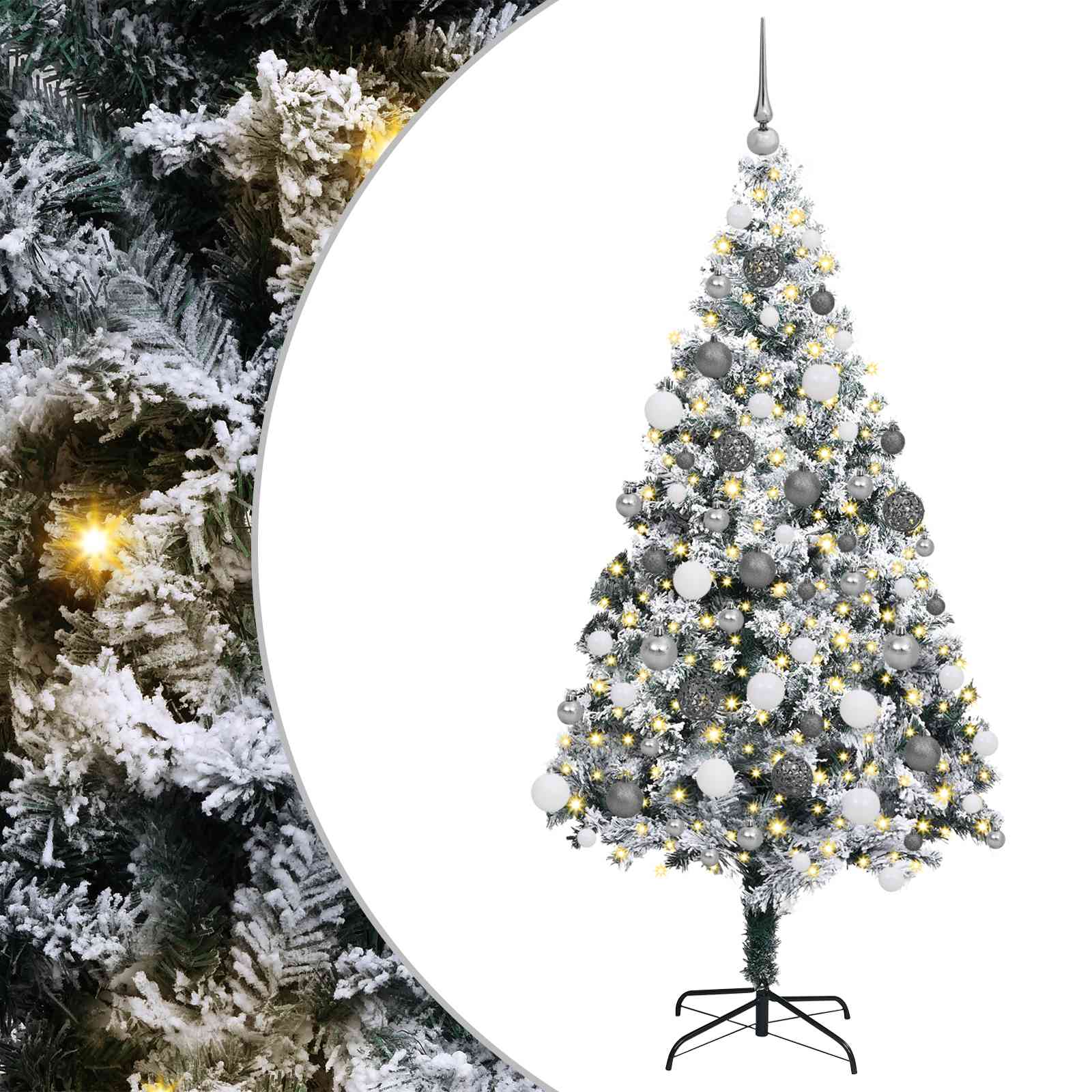 Künstlicher Weihnachtsbaum von Vidaxx mit 300 LEDs, weiß, 180 cm, PVC und Stahl und Kunststoff