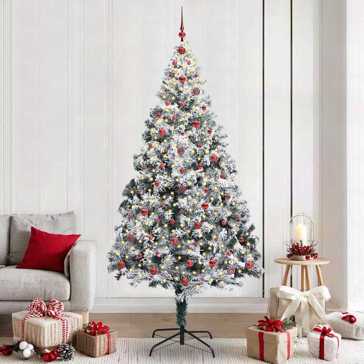 Künstlicher Weihnachtsbaum von Vidaxx mit 300 LEDs, weiß, 240 cm, PVC und Stahl und Kunststoff