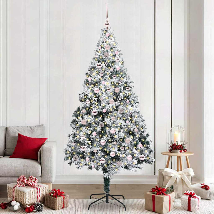 Künstlicher Weihnachtsbaum von Vidaxx mit 300 LEDs, weiß, 240 cm, PVC und Stahl und Kunststoff